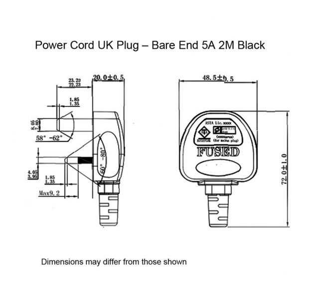 UK Moulded Plug 5A Fuse Power Leads Concordia Technologies