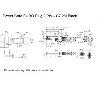 Power Cord SCHUKO Plug R.A. C13 10A 2M Black - Concordia Technologies