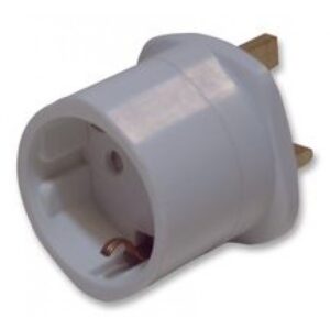 Schuko to UK Plug Travel Adaptor White