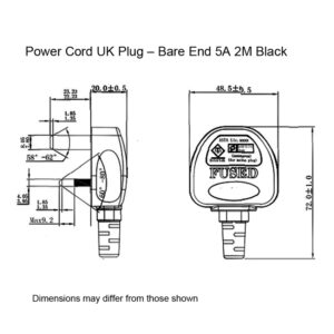 UK Moulded Plug 5A Fuse Power Leads